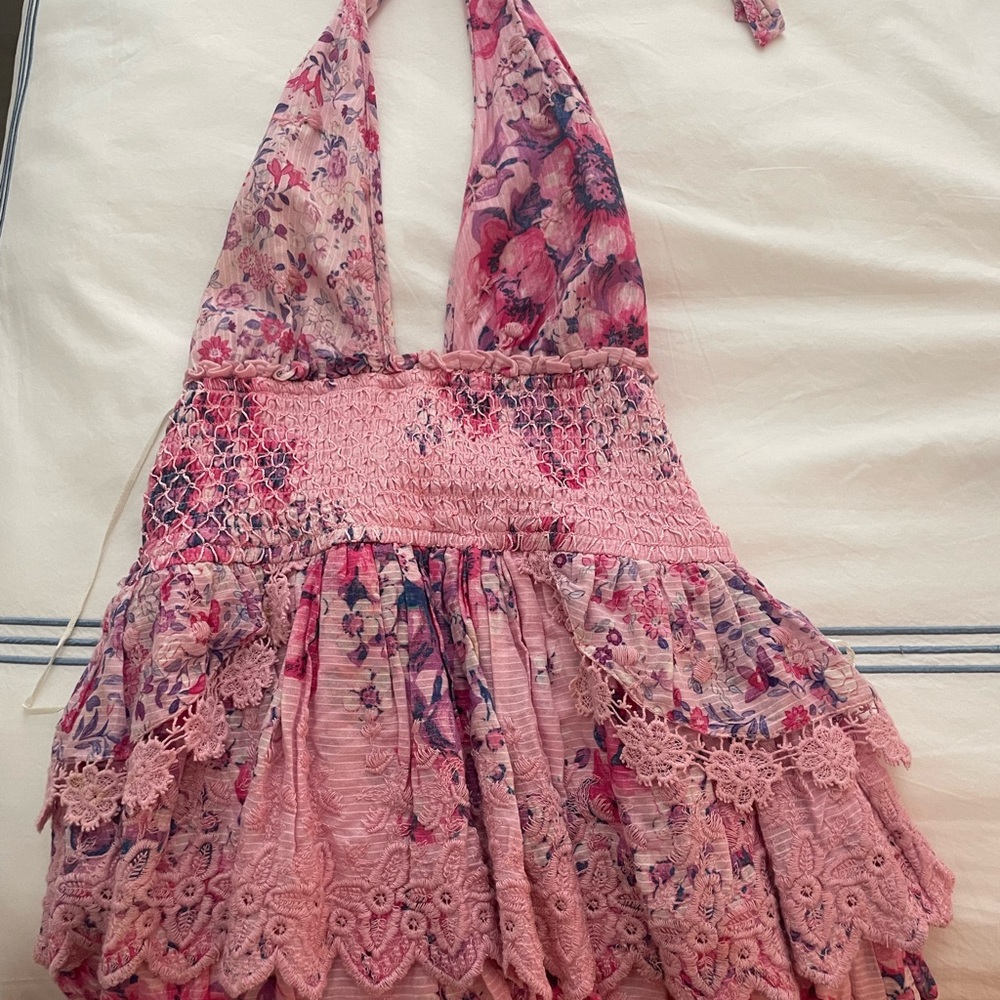 Floral Pink Halter Dress
